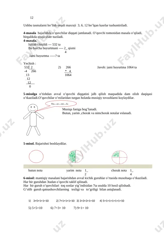 i bosib o’tgan bo’lsa, velosipedchining o’rtacha tezligi qanday holatda bo’ladi? a. velosipedchining birinchi 10 daqiqadgi tezligi- keying 5daqiqadagi tezligidan katta bo’lgan b. velosipedchining birinchi 10 daqiqadgi tezligi- keying 5daqiqadagi tezliglari bir xil bo’lgan c. velosipedchining birinchi 10 daqiqadgi tezligi- keying 5daqiqadagi tezligidan kamroq bo’lgan d. berilgan ma’lumotlardan velosiprdchining o’rtacha tezligini aytish mumkin emas. to’g’ri javob : b 1) 4km=4000m 4000/10= 400m/s 2) 2km=2000m 2000/5=400m/s 400=400 vi. darsni yakunlash. o’quvchilarni o’zlashtirishlariga va darsni faoliyatiga qarab 5,4,3,baholar qo’yish. darsda faol qatnashmagan o’quvchiga keyingi darsda faol bo’lishini so’rash . uyga vazifalar berish. uyga vazifa: ko’paytirish jadvalini yod olishda qiynalgan o’quvchilarga ko’rsatmalar berish 9 ga ko’paytirish jadvalini sehrli barmoqlar usuli orqali o’rgatish. barmoqlar bilan 9 ga ko’paytirish jadvali. ikkala qo’lingizni stolga kaftlaringizni pastga qilib qo’ying. u vaqtda chap qo’lingiz jimjilog’i birinchi barmoq, otsiz barmoq-ikkinchi,o’rta barmoq -uchinchi va xokazo, o’ng qo’lning boshmoldog’i oltinchi va xakazo, o’ng qolning jimjilog’i ikkala qolning uchinchi barmog’i bo’lsin. (rasmga qarang) …