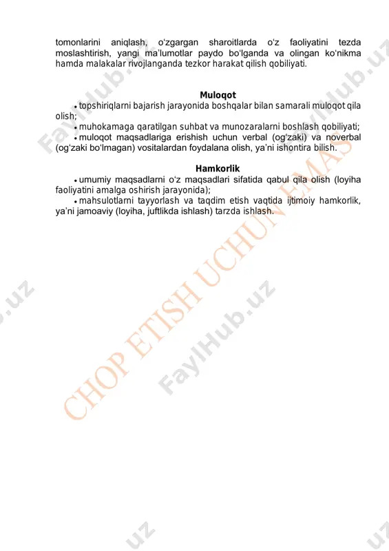 moslamasi - 1 soat. nafas olish mashq moslamasi - 1 soat. keraksiz materiallardan buyumlar yasash - 2 soat. sovg‘ani o‘rash - 1 soat. origami - 2 soat. qo‘l ostidagi materiallardan o‘yinlar (shashka, loto) tayyorlash - 2 soat. loyiha ishi - 1 soat. mustahkamlash - 1 soat. dars tuzilmasi 1. tashkiliy qism salomlashish, davomat tekshiruvi 2-3 daqiqa 2. dars mavzusini e’lon qilish. dars mavzusiga kirish 2-3 daqiqa 3. namuna tahlili 3.1. o‘qituvchi buyum namunasini ko‘rsatib, quyidagi savollarni beradi: buyum qaysi materialdan tayyorlangan? buyum qanday qismlardan tashkil topgan? qismlar qanday usulda yasalgan? ular qanday usulda biriktirilgan? 3.2. o‘qituvchi o‘quvchilarga ish rejasini tuzishni taklif qiladi. o‘quvchilar o‘qituvchi yordamida ish rejasini tuzadilar. 3.3. amaliy ishga tayyorgarlik. o‘qituvchi: ish uchun qanday asbob va materiallar kerak bo‘lishini o‘ylab ko‘ring. barcha zarur asbob va materiallar mavjudligini tekshiring. material va asboblarni shunday joylashtiring-ki, ular sizga va yoningizda o‘tirganlarga halaqit bermasin. 5 daqiqa 4. amaliy ish 4.1. guruhlarga yoki …