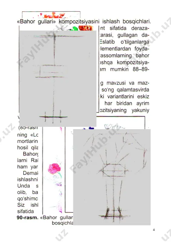 4-sinf tasviriy san'at 27-28.bahor gullari+ - Page 4