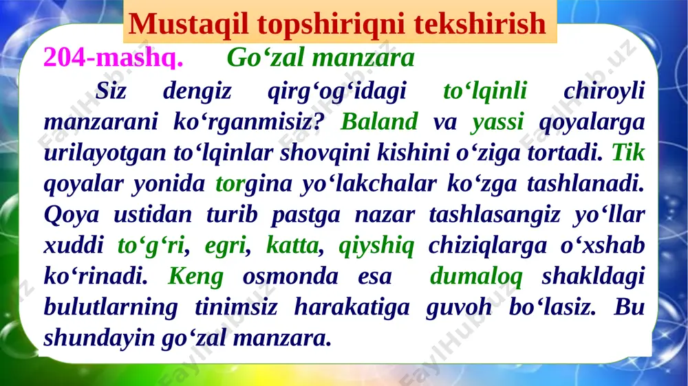 4-sinf.ona tili 205- 207-mashqlar - Page 4