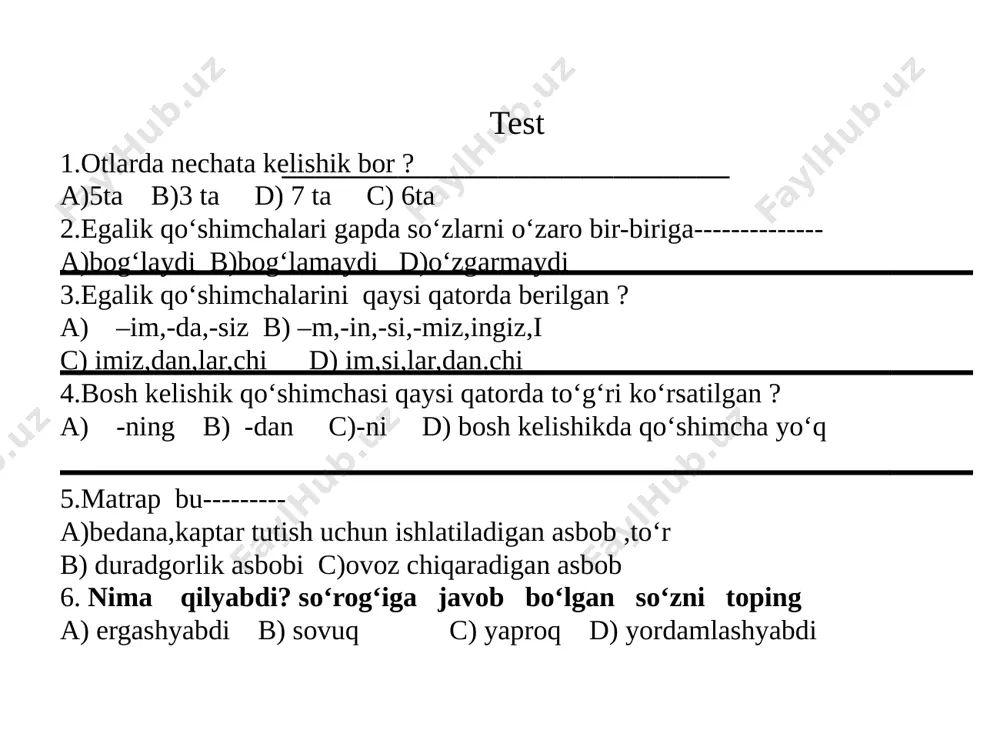 4-sinf nazorat ishi ona tili test - Page 4