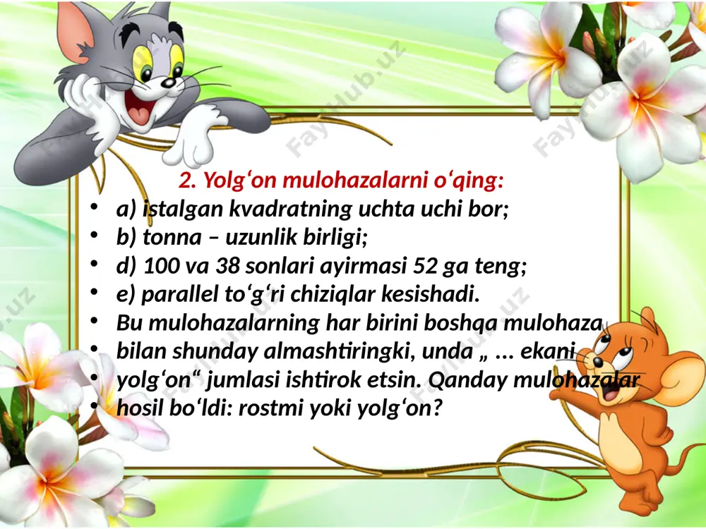 mulohazalar ustida topshiriqlarni bajarish - Page 4