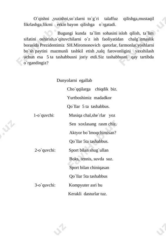 4 sinf o'qish mangulikka tatigulik kun 1-chorak - Page 4