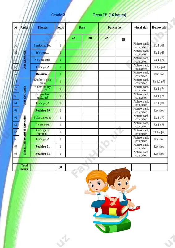 2-sinf ingliz tili ish reja - Page 4