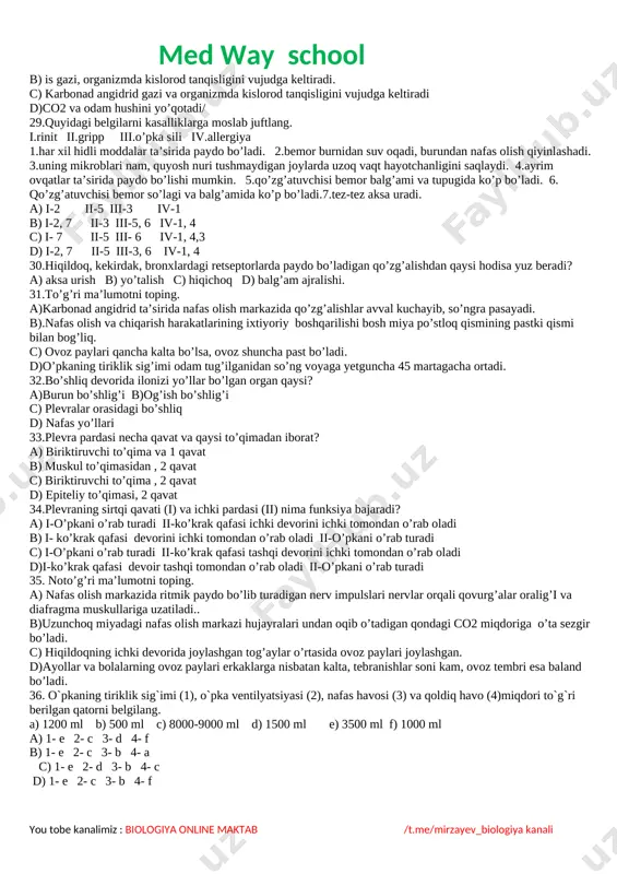 nafas olish @mirzayev_biologiya - Page 4