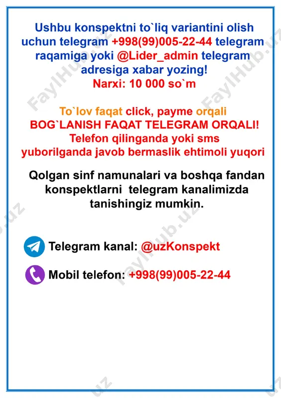 ustahkamlash : o’quvchilarga yangi mavzu yuzasidan savollar beraman . 1. kesim nima ? 2. kesimlar qanday tasvir hisoblanadi ? 3. nima ucun materiallar kesimida har xil grafik shartli belgilanadi ? dars yakunlash va baholash : faol qatnashgan o’quvchilar baholanadi va jurnalga rasmiylashtiriladi . v. uyga vazifa : 2.2 chizma yoki 2. 3 – chizmani chizish . [image: ] o’ibdo’: ___________________________ [image: c:\users\infoedu.uz\desktop\bez imeni-1.jpg] image1.png image2.png image3.png image4.png image5.jpeg