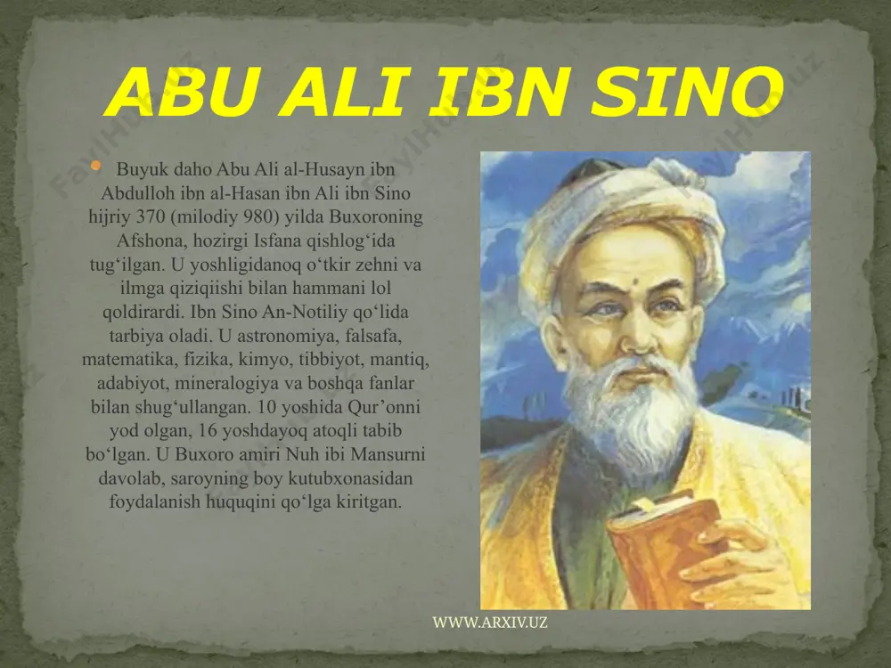 tolomeyi» bo‘lgan ali qushchi, matemagik va astronomlar mansur koshiy, birjandiy, miram chalabiy, g’iyosaddin jamshid kabi olimlarni jamlagan. samarqanddagi obirahmat soyi yoqasida 3 qavatli, balandligi 50 metr bo‘lgan rasadxona qurdirib, unda 1018 ta yulduzning muvozanatini aniqlashgan. ulug‘bek o‘g‘li abdulatif roziligi bilan 1449 yshga yollangan qotil abbos tomonidan o‘ldirilgan. www.arxiv.uz қозизода аслида ҳозирги туркиянинг шимоли-ғарбидаги мармара денгизидан жануброқдага бурсада таваллуд топган. унинг отаси муҳаммад "хожа афанди" лақаби билан маълум бўлиб, салоҳиддиннинг болалик йилларида вафот этган. хожа афанди анча олим ва комил одам бўлиб, кўп йиллар бурсанинг қозиси лавозимида хизмат килган. салоҳиддиннинг туғилган йили аниқ маълум эмас. туркча манбаларда у хижрий 755-765 (мелодий 1354-1364) йиллар орасида туғилган, деб тахмин қилинади. қозизода бошланғич маълумотларини бурсадаги мадрасада олиб, астрономия ва математика билимларини мавлоно шамсиддин фанорийдан ўрганади. лекин у ёшлигидан мовароуннаҳр ва хуросонда илм-фаннинг юксак даражада эканлигини эшитиб, у ерга кетишга тараддуд кўра бошлайди. бу ҳақда xx аср бошларидаги турк тарихчиси солиҳ закий бундай ёзади: "мавлоно …
