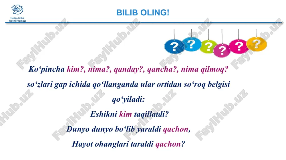 so‘roq belgisining ishlatilishi - Page 5