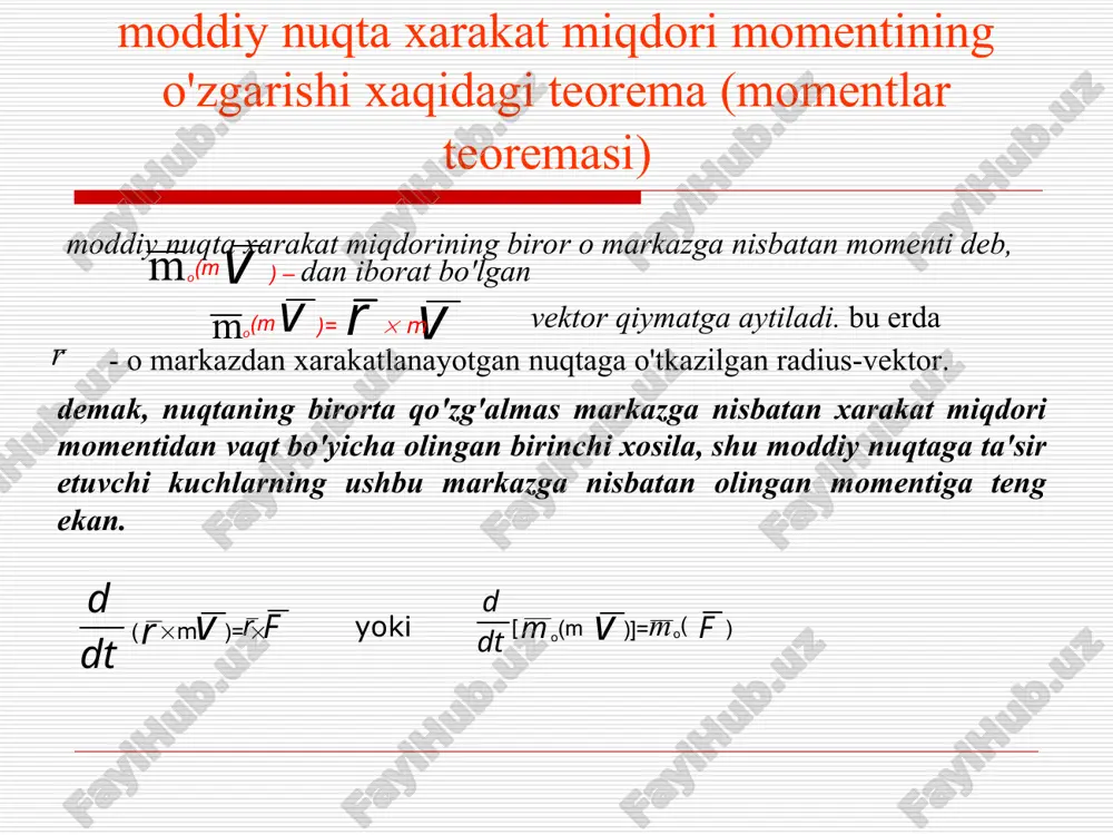 moddiy nuqtalar dinamikasi (dinamics of material points) - Page 5