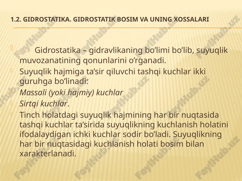 gidrostatika. gidrostatik bosim va uning xossalari - Page 5