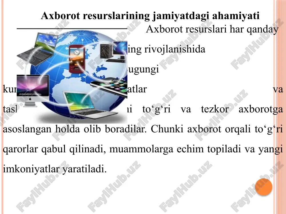 axborot resurslari va ularning jamiyatdagi o'rni - Page 5