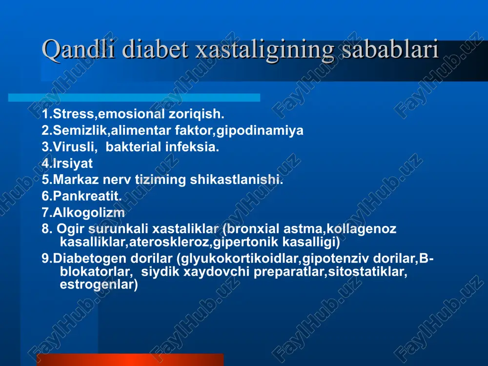 qandli diabet: etiopatogenez, klinika va davosi - Page 5