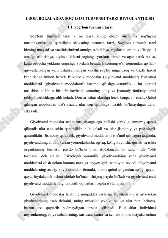 atrofdagilarni ham xavf ostiga qo'yishadi. tutunli tamaki havosini nafas olish (passiv chekish) chekuvchilar azob chekadigan kasalliklarga olib keladi. chekuvchi sigaretaning filtridan o'tgan tutunni nafas oladi, chekmaydigan esa butunlay filtrlanmagan tutunni nafas oladi. bu tutun tarkibida sigareta orqali yutilgan tutunga qaraganda 50 barobar ko‘p kanserogen moddalar, ikki barobar ko‘p smola va nikotin, 5 barobar ko‘p uglerod oksidi va 50 barobar ko‘p ammiak mavjud. shuning uchun chekishni to'xtatish sog'lom turmush tarzining asosiy shartidir. alkogolizm muammosi jamiyatning normal faoliyatiga ta'sir qiluvchi ijtimoiy patologiyalarning tarmoqlangan majmuasidir. spirtli ichimliklarning kichik dozalarini ham qabul qilish ish faoliyatini pasaytiradi, charchoqqa, bema'nilikka olib keladi va voqealarni to'g'ri idrok etishni qiyinlashtiradi. alkogolizm jiddiy surunkali kasallik bo'lib, uni davolash qiyin. u spirtli ichimliklarni muntazam va uzoq muddatli iste'mol qilish asosida rivojlanadi va tananing maxsus patologik holati bilan tavsiflanadi: alkogolga bo'lgan nazoratsiz ishtiyoq, uning bag'rikenglik darajasining o'zgarishi va shaxsiyatning degradatsiyasi. spirtli ichimliklar miya hujayralariga juda zararli ta'sir ko'rsatadi, ularning faoliyatini falaj …