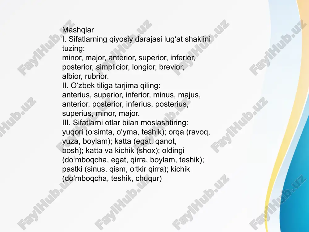 lotin tilidan sifat darajalari pptx - Page 5