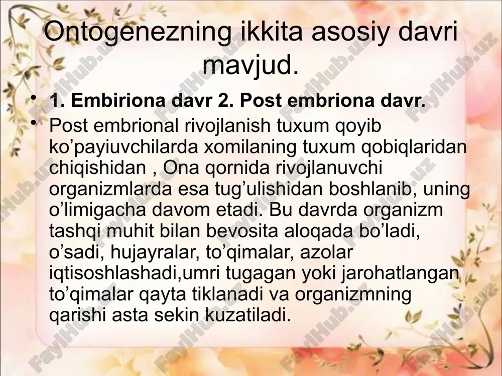 organizmlarning individual rivojlanishi - Page 5