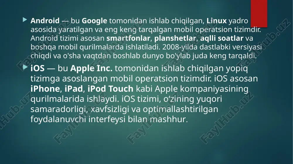 mobil operatsion tizimlar bo'yicha doimiy kurs - Page 5
