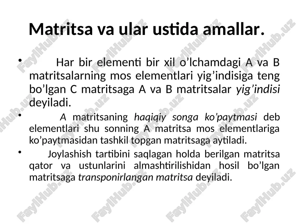 matritsa va determinatlar - Page 5
