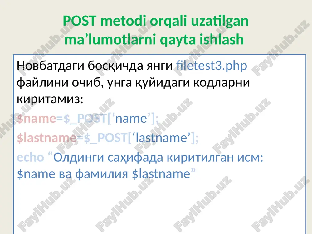 php tilini o'rganish uchun ma'lumotlar bazasini boshqarish - Page 5