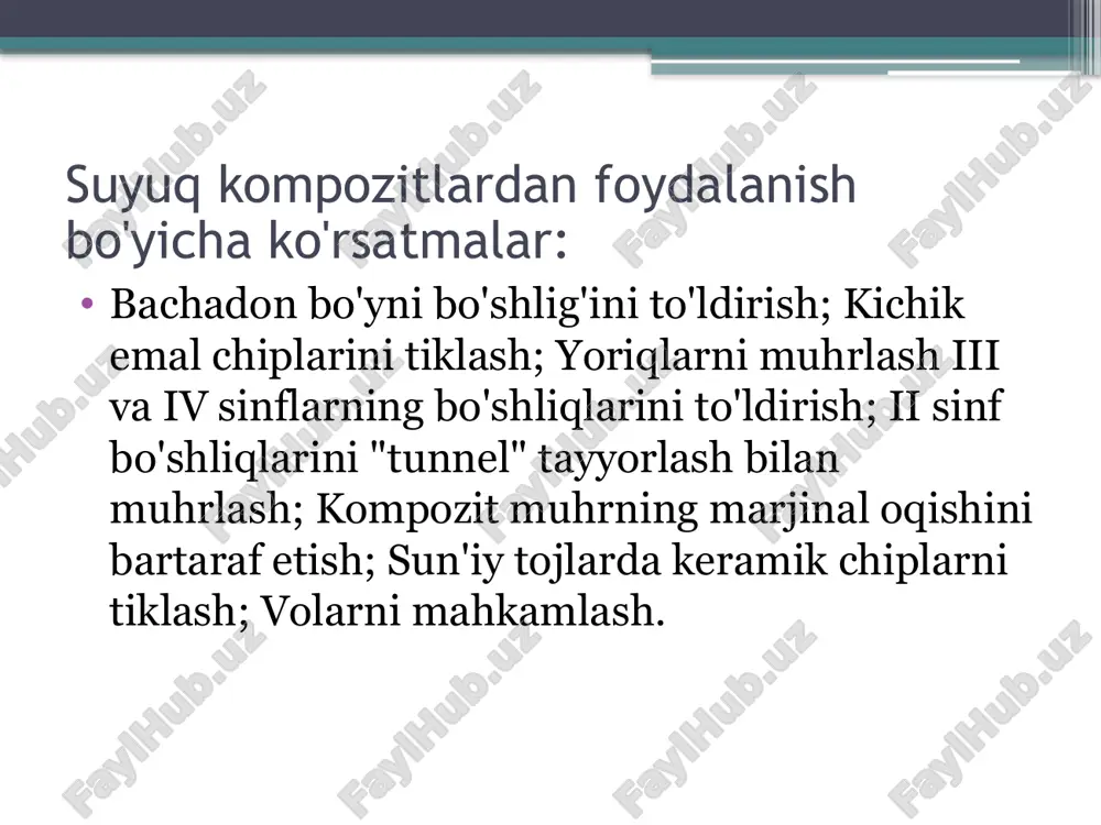 suyuq oquvchan kampozit plomba ashyolari - Page 5