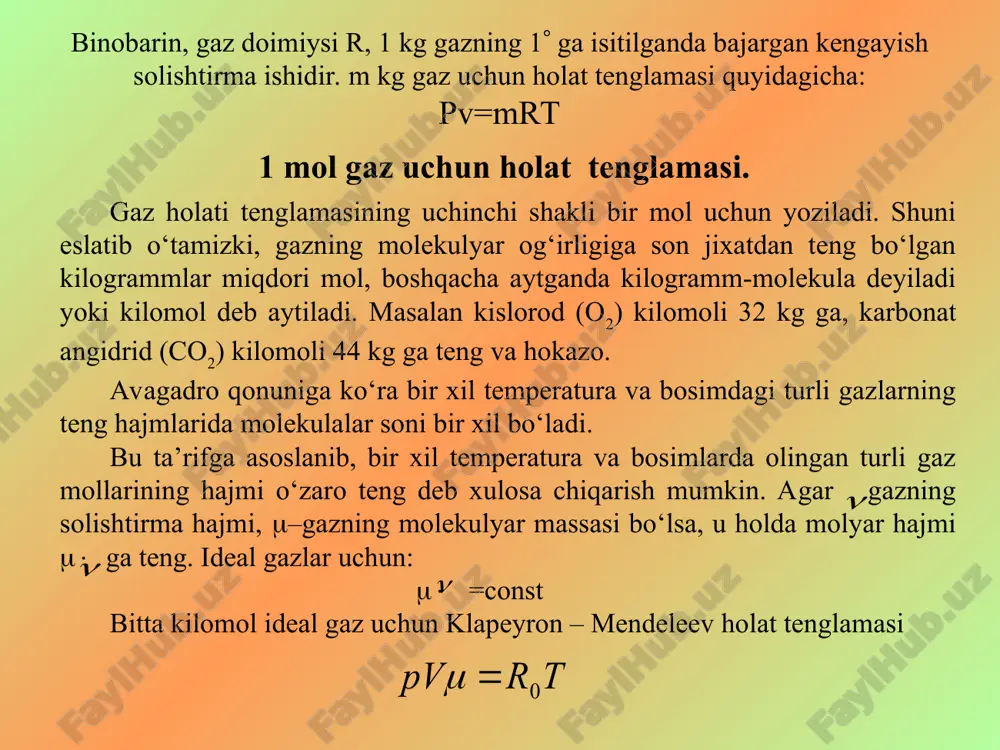 ideal gaz holat tenglamasi - Page 5