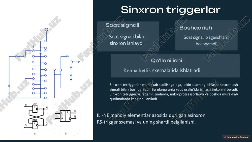 ma'ruza: triggerlar tuzilishi, ishlash prinsipi va turishi - Page 5