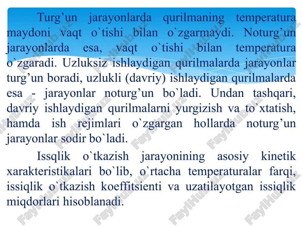 gan va ko‘p ishlatiladigan turidir. stefan - bol’tsman qonunini absolyut qora bo`lmagan jismlar uchun ham qo`llash mumkin. masalan, kul rang jismlar uchun quyidagi ko`rinishga ega: 𝐸 = 𝜀 ∙ 𝐶 0 𝑇 100 4 (21) bu erda 𝜀 = 𝐶 𝐶 0 - kul rang jismning qoralik darajasi yoki uning nur chiqarish koeffitsienti; 𝐶 0 - kul rang jismning nur chiqarish koeffitsienti. kul rang jismning nur chiqarish koeffitsienti har doim 1 dan kichik bo`lib, 0,055...0,95 oraliqda o`zgaradi. kirxgof qonuni kul rang jismlarning nur tarqatish va uni yutish qobiliyatlari o`rtasidagi bog’liqlikni ifodalaydi. bir - biriga parallel joylashgan, kul rang i va absolyut qora ii jismlarni ko`rib chiqamiz (4-rasm). absolyut qora jismning nur tarqatish qobiliyati va temperaturasi orasidagi bog’liqlik ushbu formuladan topiladi: 𝐸 0 = 𝐾 0 𝑇 4 𝑦𝑜𝑘𝑖 𝐸 0 = 𝐶 0 𝑇 100 4 (20) bu y erda 𝐾 0 = 4,19…5,67 ∙ 10 −8 𝑉𝑡 𝑚 2 …