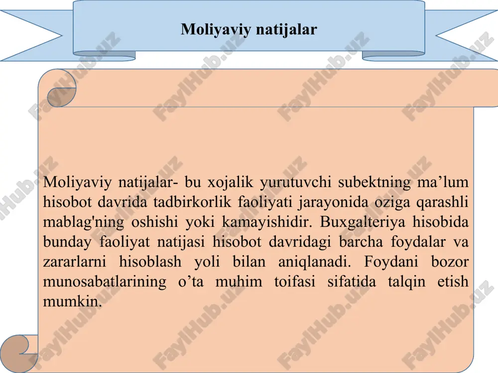 n maxsus kiyimlar) sotildi mahsulotlar, tovarlar, ishlar va xizmatlarni naqd pulga sotish kechiktirilgan daromadlar summasi ular taalluqli bolgan hisobot davri kelganda sotish hajmiga kiritildi 4010 s ch yo t l a r k r e d i t l a n a d i 4010 9040 9050 9910 9010 9020 9030 korxonada sodir bolgan jarayonlar 9040 9050 20 s ch yo t l a r d e b i t l a n a d i sotilgan tovarlarning qaytishi asosiy (operatsion) faoliyatning daromadlarini hisobga oluvchi schyotlarning yopilishi hisobot davrining oxirida 9050 “xaridorlar va buyurtmachilarga berilgan chegirmalar” schyotini yopilishi hisobot davrining oxirida 9040 “sotilgan tovarlarning qaytishi” schyotini yopilishi sotishdan va narxdan chegirmalar berish 21 asosiy faoliyatning boshqa daromadlari hisobi quyidagi schyotlarda aks ettiriladi: 9310 “asosiy vositalarning chiqib ketishidan foyda” 9320 “boshqa aktivlarning chiqib ketishidan foyda” 9330 “undirilgan jarima, penya va ustamalar” 9340 “otgan yillar foydalari” 9350 “qisqa muddatli ijaradan daromadlar” 9360 …
