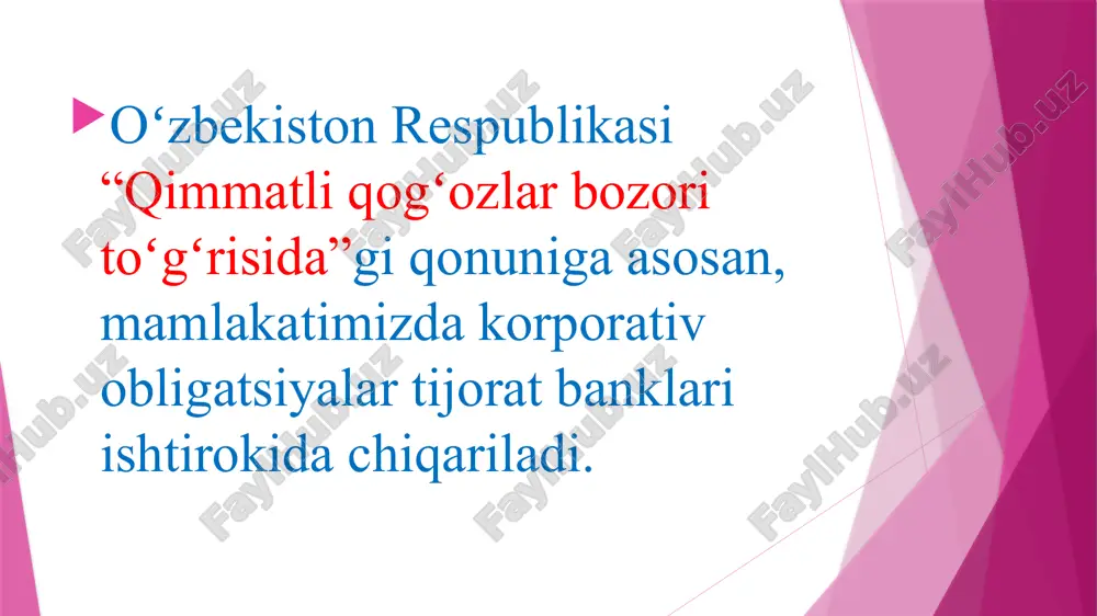 uqori boʻlishini taqozo etadi. london fond birjasi (inglizcha:london stock exchange) yevropadagi eng qadimgi fond birjalaridan biri va dunyodagi eng mashhur qimmatli qogʻozlar bozorlaridan biridir. rasman london fond birjasiga 1801-yilda asos solingan, lekin aslida angliyada qimmatli qogʻozlar savdosi tarixi 16-asrdan boshlangan. new york fond birjasi (nyse) — nyu-york shahrining quyi manhaetan moliya hududida joylashgan amerika fond birjasi. nyse bozor kapitallashuvi bo'yicha dunyodagi eng yirik fond birjasidir. u nyu-york shahridagi uoll-stritda joylashgan va intercontinental exchange tomonidan boshqariladi. nyse amerika moliya tizimini ramzi va 1792 yildan beri uzoq tarixga ega. e’tiboringiz uchun rahmat! image1.png /docprops/thumbnail.jpeg