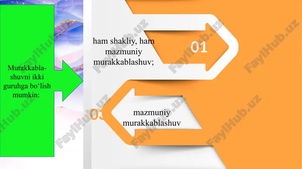 mak, gap tarkibidagi sintaktik shakllarning aloqasini uchga bo‘lish mumkin: modal munosabat so‘zlovchi ma’lum obyektiv mazmun, voqelik haqida axborot berish davomida shu voqelikka o‘zining shaxsiy munosabatini (tasdiqlash, taxmin, ishonch va boshqalar) ham ifodalashi mumkin. ana shunday munosabat modal munosabat sanaladi. modal munosabat ikki xil bo‘ladi: 1)obyektiv; 2)subyektiv obyektiv modallik kesim vaziyatida kelgan sintaktik shakl orqali ifodalanib, muhim kategorial belgilardan biri bo‘lsa, subyektiv modallik hamma gaplarda bo‘lishi shart emas. obyektiv modallik ishtirok etgan gaplarda bu gap orqali ifodalanayotgan obyektiv mazmunga so‘zlovchining modal munosabati maxsus leksik vositalar yordamida qo‘shiladi. natijada mazmuniy murakkablik vujudga keladi: obyektiv mazmun + modal munosabat. shakliy murakkablashgan gaplarda shakl va mazmun munosabati murakkablashgan gaplarda shakliy murakkablikdan tashqari, mazmuniy murakkablik ham mavjud bo‘ladi. mazmun jihatdan bunday gaplar ma’lum obyektiv vaziyatni ifodalashdan tashqari so‘zlovchining undash munosabatini, tinglovchi subyektni (undalmali murakkablashgan gaplar), so‘zlovchining obyektiv mazmunga bo‘lgan subyektiv munosabatini (kirishli murakkablashgan gaplar) ham ifodalaydi. bu ikki mazmun o‘zining shakliy ifodasini topganda, gap shakliy …
