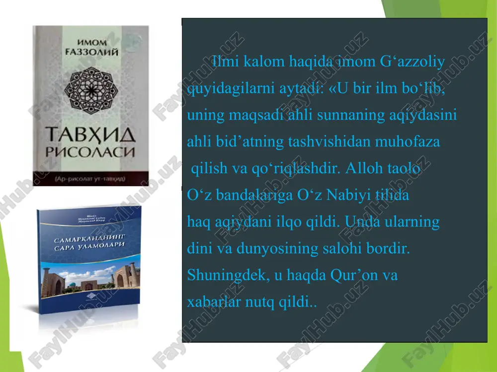 3). 632 yilda payg‘ambar vafotidan so‘ng hokimiyat xalifalikka saylanganlar tomonidan boshqariladigan bo‘ldi. birinchi xalifa abu bakr bo‘ldi. ikkinchi bo‘lib umar ibn xattob saylandi, so‘ngusmon ibn affon va ali ibn abi tolib bo‘ldilar. avvalgi ikki xalifa davrida xalifalikda ichki nizo va bo‘linishlar bo‘lmadi. usmon xalifaligi davrining so‘nggi yillarida ichki nizolar paydo bo‘lib, xalifaga qarshiliklar kuchaydi. xorijiylar va shialar firqalaridan islomda bid’at, firqachilik va adashishlik boshlandi. bunday firqalar asosiy ikki masalada paydo bo‘ldi: imomat (davlatgarahbarlik) va aqidada. shuning uchun islomda firqalarga bo‘linib ketish asosan diniy-siyosiy nuqtai nazardan kelib chiqqan deb hisoblanadi. muhammad payg‘ambar (a.s.) aytadilar: «yahudiylar 71 firqaga bo‘lindi, nasroniylar 72 firqaga bo‘lindi, ummatim esa 73 firqaga bo‘linadi. ulardan bittasi najot topadi, qolgani do‘zax ahlidir», deganlarida. sahobalar: «najot topadigan firqa qaysi», deb so‘raganda. payg‘ambar: «men bilan sahobalarim tutgan yo‘ldagisi»,deb javob beradilar» (imom termiziyrivoyati). hadisda aytilgan najot topuchi firqa «ahli sunna val jamoa» hisoblanadi. «ahli sunna val jamoa» sunniylik deb ham nomlanadi. buning …