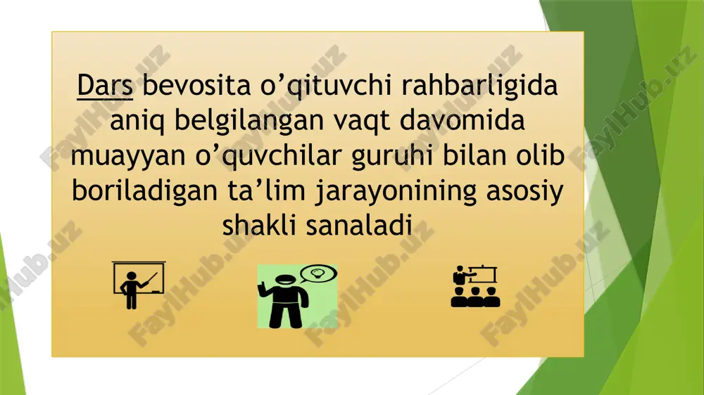 dars-ta’limni tashkilotishning asosiy shakli - Page 5