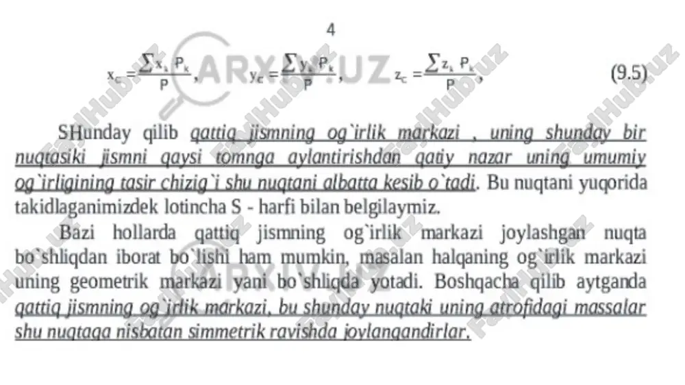 og irlik markazi. parallel kuchlarning markazlarini aniqlash. - Page 5