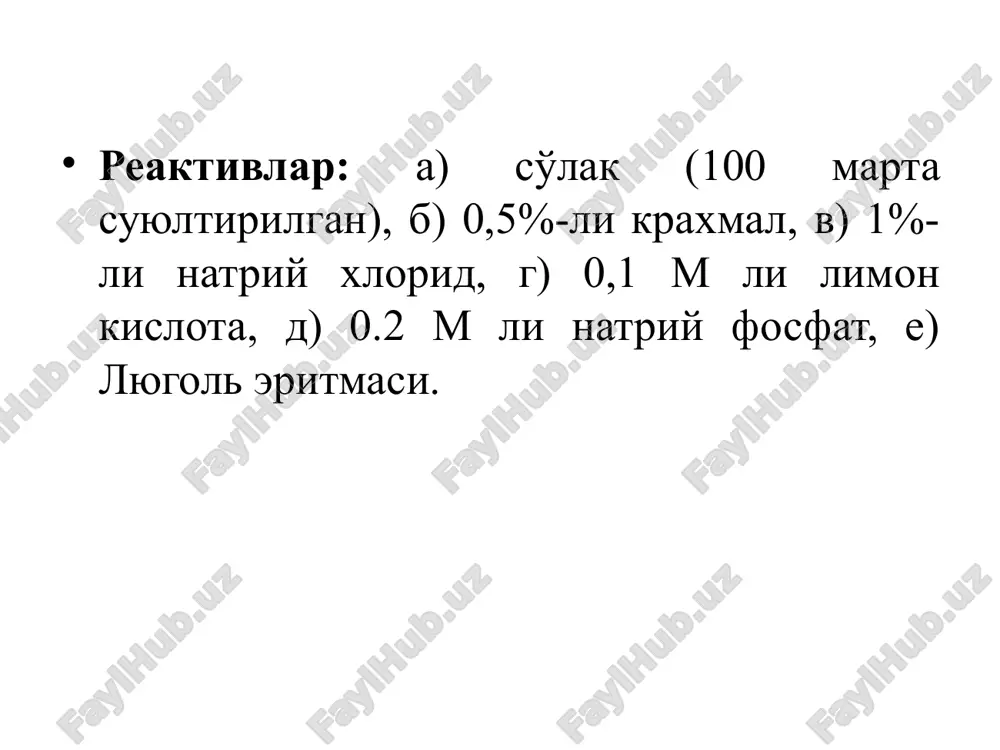 so'lakdagi amilaza fermentining aktivligi - Page 5