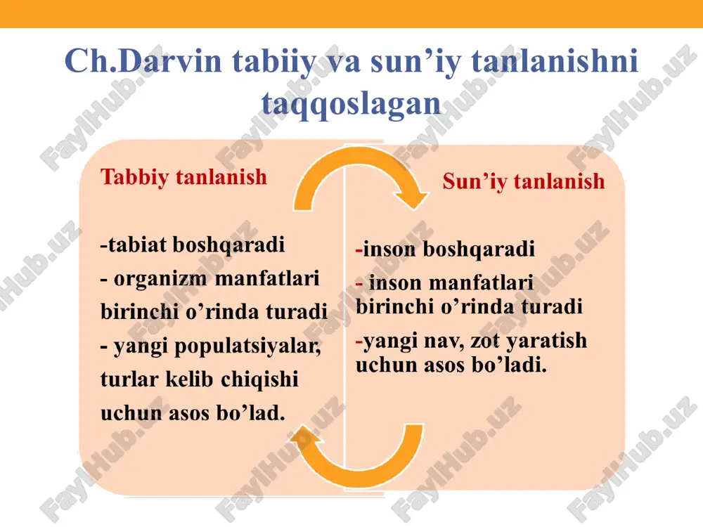 tabiiy tanlanish – evolutsiyaning harakatlantiruvchi va yo’naltiruvchi bosh kuchi - Page 5
