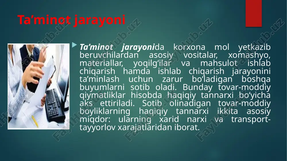 asosiy xo‘jalik jarayonlarini hisobga olish uslubi - Page 5