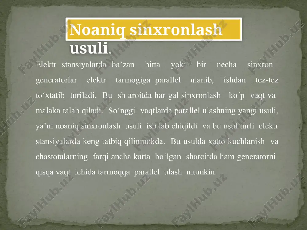 sinxron mashinani elektrtarmogʻigaparallel ulash - Page 5