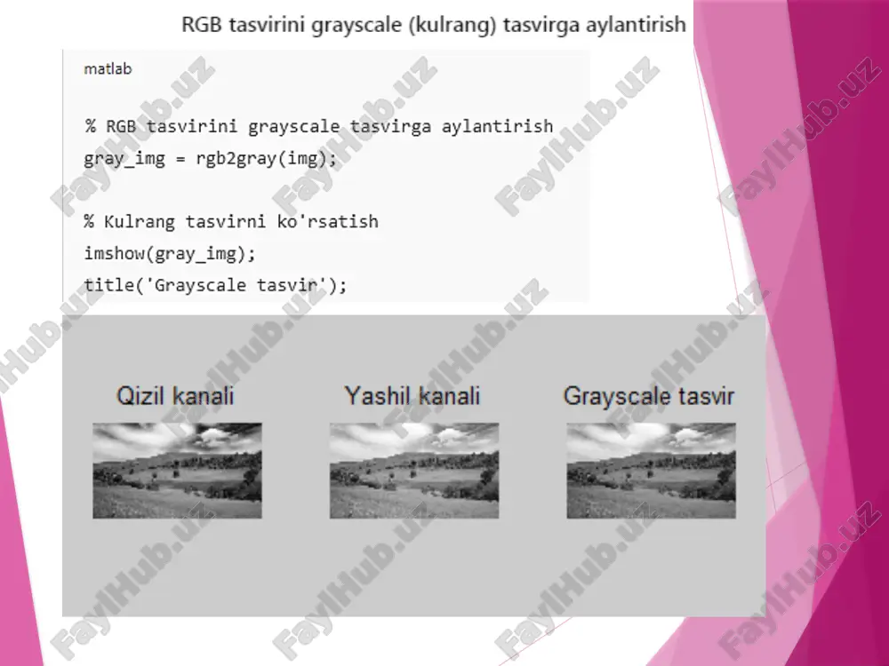 matlab dasturida rang hosil qilish fayllari bilan ishlash. - Page 5