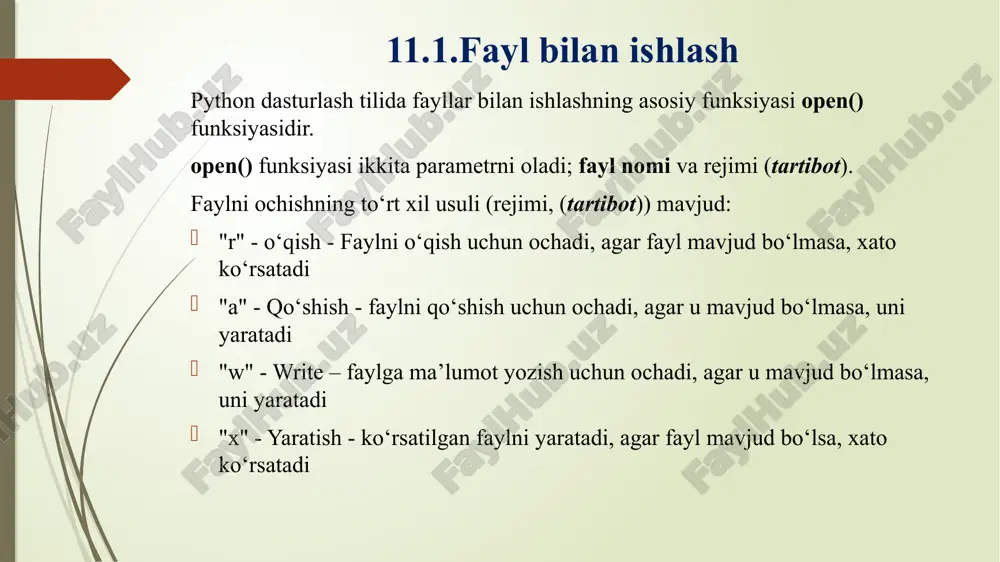 python dasturlashtilida fayllar bilan ishlash - Page 5