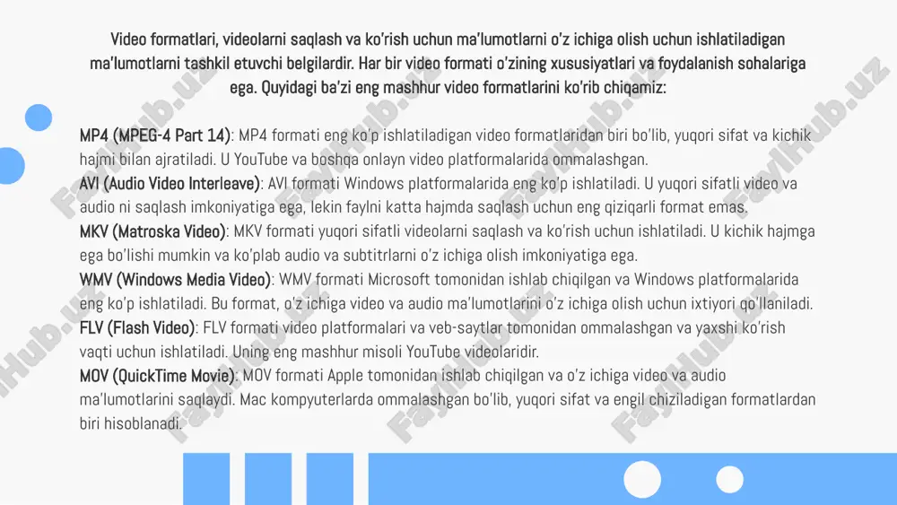 mashhur video konvertorlar movavi video converter: movavi video converter o'zgartirish va videolarni tahrirlash uchun juda oson va foydalanishga qulay dastur hisoblanadi. bepul va kommersiya versiyalari mavjud. platformalar: windows va macos. ffmpeg: ffmpeg bepul va ochiq manbali dastur hisoblanadi, komandali interfeysga ega. quyidagi videolar uchun erkin o'zgartirish imkonini beradi. boshqa dasturlar uchun kodek va arxivlar. platformalar: windows, macos, va linux. mashhur video konvertorlar movavi video converter: movavi video converter o'zgartirish va videolarni tahrirlash uchun juda oson va foydalanishga qulay dastur hisoblanadi. bepul va kommersiya versiyalari mavjud. platformalar: windows va macos. ffmpeg: ffmpeg bepul va ochiq manbali dastur hisoblanadi, komandali interfeysga ega. quyidagi videolar uchun erkin o'zgartirish imkonini beradi. boshqa dasturlar uchun kodek va arxivlar. platformalar: windows, macos, va linux. mashhur video konvertorlar har bir video konvertorni foydalanishga qo'shimcha tafsilotlar va qo'llanma ko'rsatkichlar qo'shimcha sifatida dastur bilan keladi. barcha dasturlar, video formatlarini o'zgartirish, o'zgartirish, tahrirlash va ko'chirishda ishlatiladi. sizning maqsadlaringiz va foydalanish …