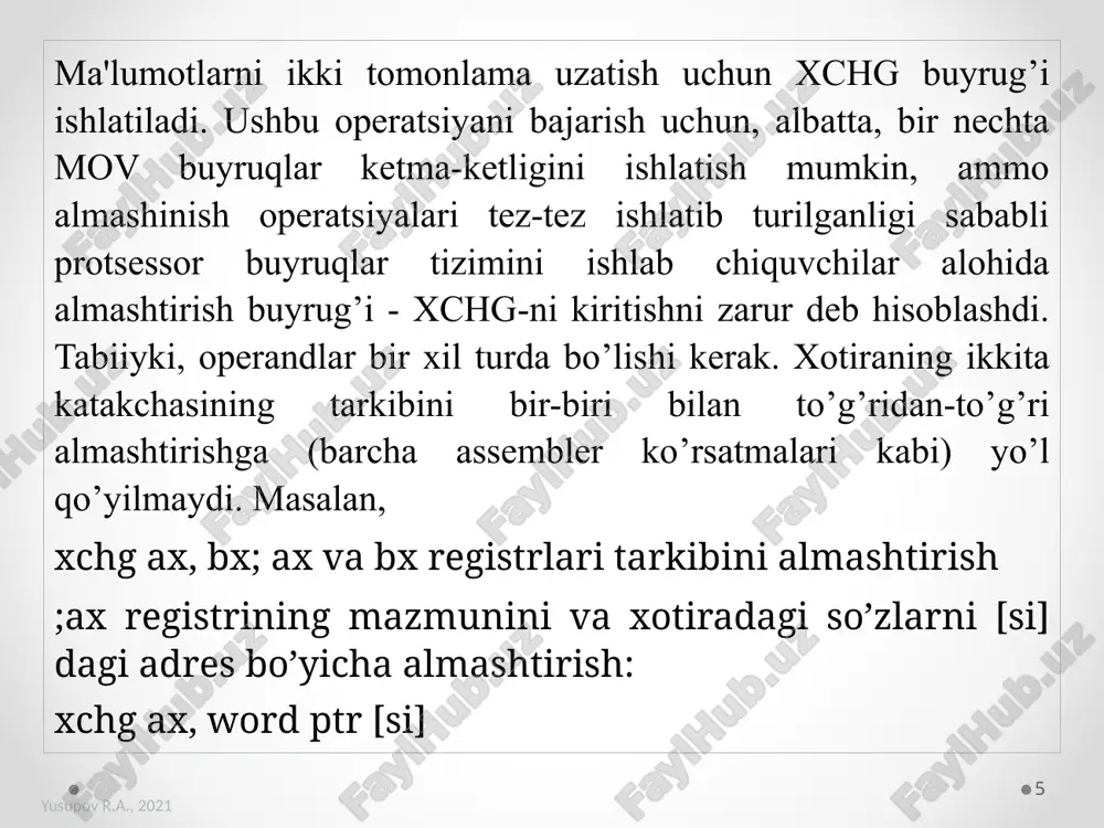 assembler tili operatorlari - Page 5