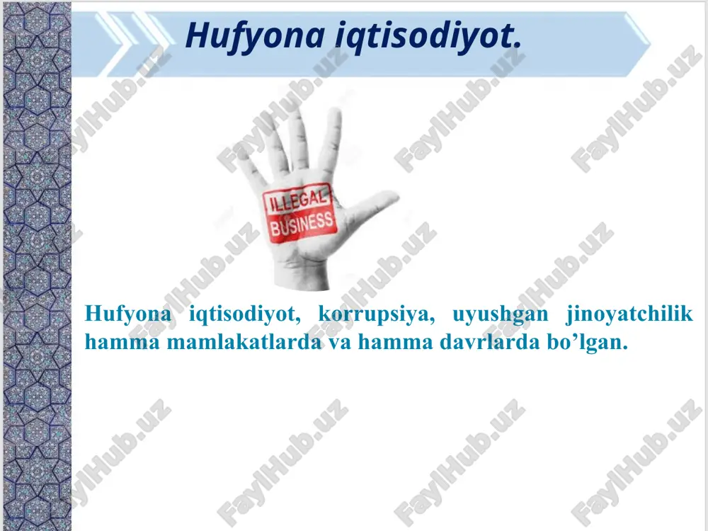 tekshiruvlar, evropa ittifoqi organlari va organlari tashqarisida ma'muriy tekshiruvlar bo'lib, ular yuridik yoki yuridik shaxslar tomonidan firibgarlik yoki boshqa noqonuniy xatti-harakatlarni aniqlash maqsadida qo'llaniladi. olaf tergovchining asosiy qismini ta'minlagan holatlar tashqi tergov deb tasniflanadi. muvofiqlashtirish hollari: olaf axborot va aloqalarni to'plash va almashinuvini osonlashtirish orqali milliy hokimiyat yoki boshqa jamoat bo'linmalari tomonidan olib borilgan tekshiruvlarga yordam beradi. an airplane to describe a structure or parts tashqi aloqalar faoliyati evropalik mablag'lar firibgarlik uchun yo'qotilganda, evropalik soliq to'lovchilar oxir-oqibat qurbonlardir. shuning uchun yevropalik fuqarolarning olaf ishi haqida xabardor bo'lishlari juda muhimdir evropa ittifoqi byudjetini himoya qilib, ularning pullari yaxshi sarflanganligiga ishonch hosil qilish orqali soliq imtiyozlarini qo'llaydi. 2017-yil 4-yanvardan o‘zbekiston respublikasining "korrupsiyaga qarshi kurashish to‘g‘risida"gi qonuni kuchga kirdi. mazkur qonun ijrosi to‘liq va samarali ta’minlanishi uchun 2017-yil 2-fevralda davlatimiz rahbarining "korrupsiyaga qarshi kurashish to‘g‘risida"gi o‘zbekiston respublikasi qonunining qoidalarini amalga oshirish chora-tadbirlari to‘g‘risida"gi qarori qabul qilindi. 20 korruptsiya — shaxsning o'z mansab yoki …