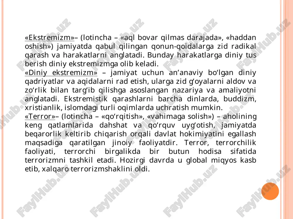 8 yildan bo'yon faoliyat ko'rsatmoqda. er.av. 347-335 y. – pelleda – makedonskiy davlatining poytaxtida shoh filipp taklifiga ko'ra, yashab ijod etgan. aleksandr makedonskiyni tarbiyalagan. yaqin sharq: falastin, iroq, livan «hizbulloq «hamaz» tashkiloti. bu tashkilot hozirgacha 800 ga yaqin terroristik jinoyatlarni amalga oshirgan. ular «kamikadze» (o'z-o'zini qurbon qilish) usulida kurash olib boradi. er.av. 335-322 y. – o'zining litey (peripatetik maktab) falsafiy maktabiga asos soldi va u erda umrining oxirigacha ishladi. janubiy sharqiy o'choq pokiston janubida «al-qoida», «turkiston islom harakati», «tolibon kuchlari» bor. xindistondagi kashmir viloyatida «tablo» jamiyati bo'lib, ular indoneziya, filippinda ham faoliyat olib boradi. dekart va spinozaning substantsiya haqida nazariyalarini o'rganib chiqib, ular mukammal emas, degan xulosaga keladi diniy birlashma bo'lgan machitlarga yordam ko'rinishida birinchidan, u dekartning barcha substantsiyalarni (mavjud bo'lishi uchun o'zidan boshqa hech narsaga muhtoj bo'lmagan voqelik ) bo'lish to'g'risidagi dualistik qarashni tan olmaydi. diniy struktura (tashkilot) lar tuzilishi orqali amalga oshiriladi. masalan: 1990 yillarda o'zbekistonda «tavba», «adolat», …