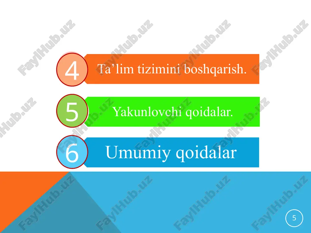 "ta'lim to'g'risida"gi qonun va kadrlar tayyorlash milliy dasturi - Page 5