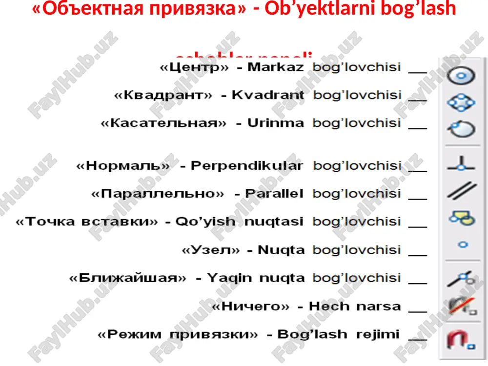autocad dasturida modify panelidagi buyruqlarning vazifalari va ulardan foydalanish - Page 5