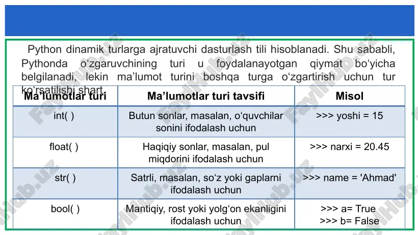 ma'lumotlar turlari - Page 5