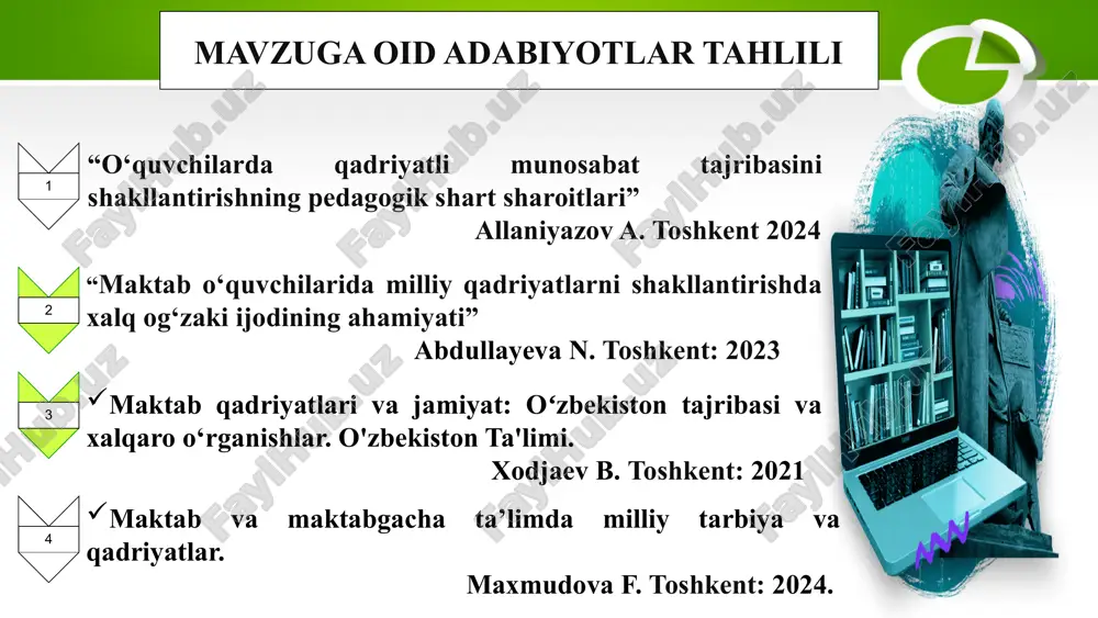 o'quvchilarni tarbiyalashning nazorat tizimi - Page 5