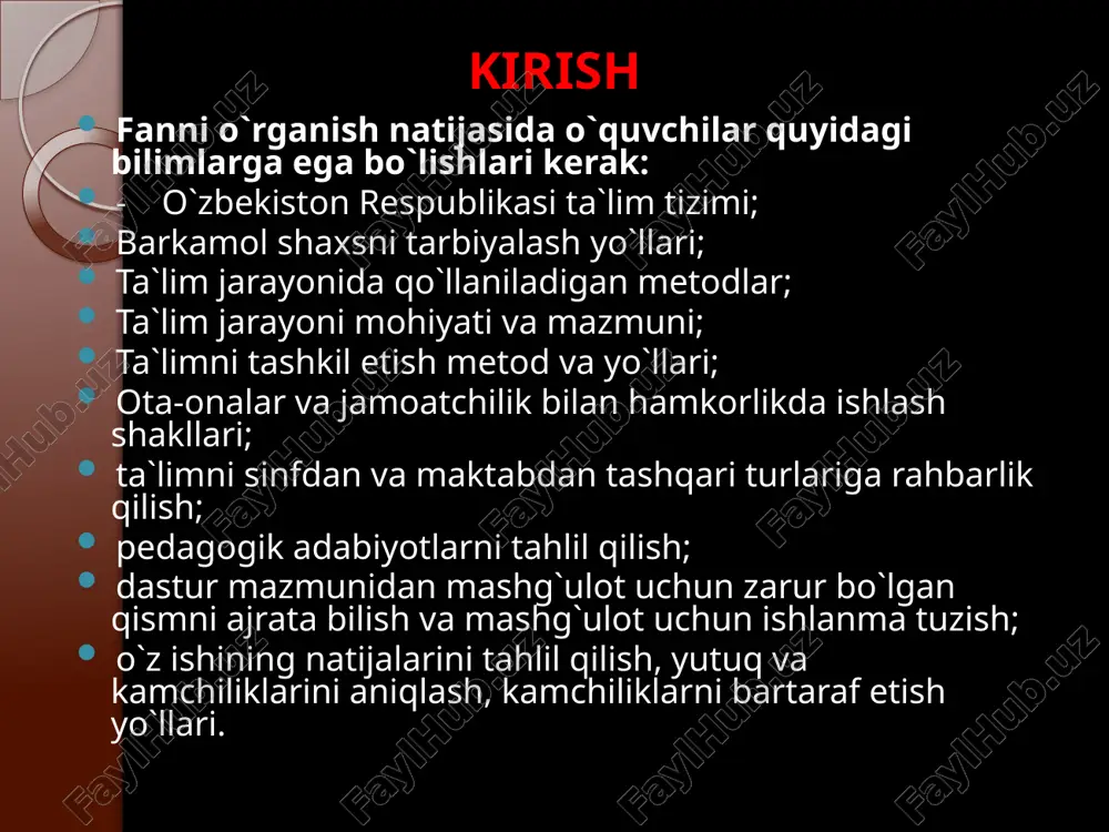 shovchi barcha bolalarga o`z vaqtida o`rta umumiy ta`lim olish, har bir kishining ishtiyoqi, qiziqishi va qobiliyatiga muvofik, jamiyat extiyojlarini xisobga olgan holda ta`limni davom ettirish imkonini beruvchi davlat, jamoat muassasasi hisoblanadi. o’rta maxsus kasb-hunar ta’limi.majburiy ta`limning to`qqiz yilini yoshlarimiz tugatgandan so`ng yana uch yil o`rta maxsus, kasb-hunar o`quv yurtlari- akademik litseylar va kasb-huhar kollejlarida ta`limni majburiy-ixtiyoriy davom ettiradilar. majburiylik-bu ikki yo`nalishdan birida o`qishni davom ettirishning shartliligi. ixtiyoriylik esa o`quvchining o`zi qizikkan hamda layokatiga mos yo`nalishni (kasbkorlikni) erkin tanlashdir. akademik litseylar o`quvchilarning qiziqishilari va qobiliyatlarini xisobga olib ularning jadal intelektual rivojlanishini, chuqurlashtirilgan, ixtisoslashtirilgan xolda o`qitishni ta`minlaydi. akademik litseylarda o`quvchilar o`zlari tanlagan kasb bo`yicha bilimlarni oshirishi va muayyan fanlar asoslarini chuqur, mukammal o`zlashtirish imkoniyatiga ega bo`ladilar. akademik litseylar asosan oliy o`quv yurtlari qoshida tashkil qilinadi. kasb-hunar kollejlari esa o`quvchilarning kasb-hunarga moyilligi, layoqatlarini, bilim va ko`ikmalarini chuqur rivojlantirish, ularni tanlagan yo`nalishlari bo`yicha bir yoki bir necha zamonaviy kasb egallash imkonini beradi. yaxshi kasb-hunar …