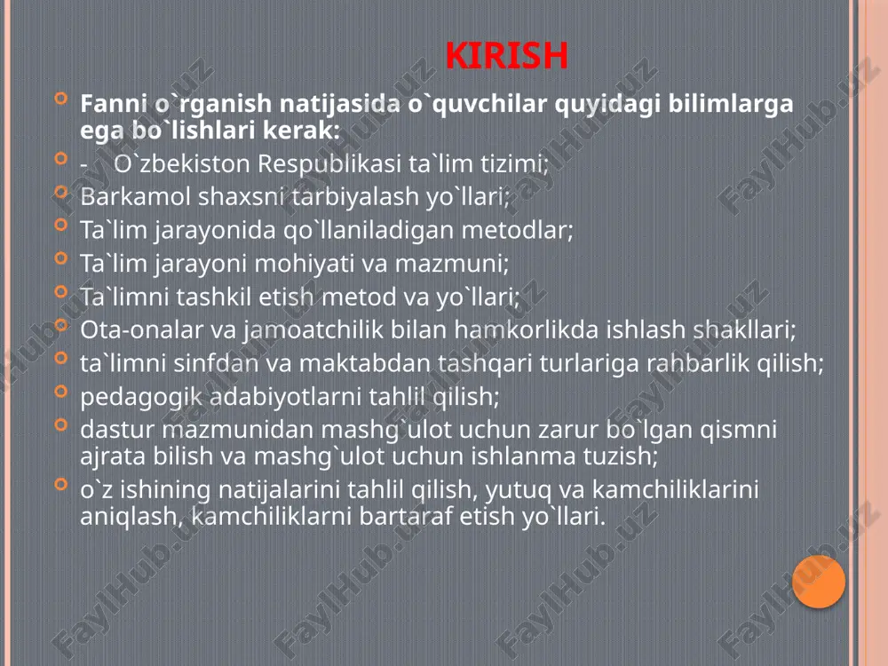 ko'plab fikr-mulohazalari bugungi kunda ham muhim tarbiyaviy ahamiyatini yo'qotgan emas. jumladan, qomusiy olim abu nasr forobiy axloqiy fazilatlar haqida gapirar ekan, uning xislatlari haqida quyidagi fikrlarni bildiradi: „ 1. bunday odamning barcha a'zolari shu darajada mukammal taraqqiy etgan bo'lishi kerakki, u bu a'zolari bilan bajarmoqchi bo'lgan barcha ishlarni osonlik bilan amalga oshira olsin... ovqatlanishda, ichimlik iste'mol etishda ochko'z bo'lmasin, tabiati qimor o'yinlarini o'ynashdan uzoq bo'lsin va ular keltira- digan „xursandchilik"lardan jirkanadigan bo'lsin. haqiqatni va haqiqat tarafdorlarini sevadigan bo'lsin, yolg'on va yolg'onchilarga nafrat bilan qaraydigan bo'lsin. g'ururi va vijdonini qadrlaydigan bo'lsin, uning ruhi o'z tabiati bilan past ishlardan yuqori va oliyjanob ishlarga ishlatiladigan bo'lsin. dirham, dinor va shu kabi turmush buyumlariga jirkanish bilan qarasin. o'z tabiati bilan adolatni sevadigan va adolat uchun kura- shuvchi, adolatsizlikka, jabr-zulm o'tkazuvchilarga nafrat bilan qaraydigan bo'lsin... adolatli bo'lsin.... 7. adolatli bo'lsin, ammo qaysar bo'lmasin...".1 inson shaxsining kamoloti uning butun umri davomida amalga oshib boraveradi. bu fazilat …