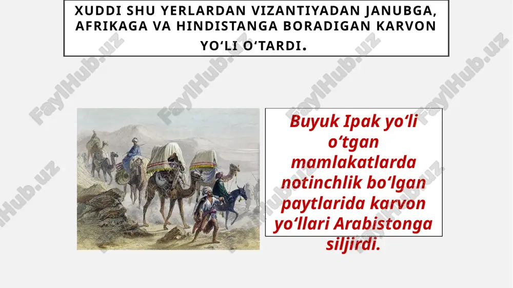 akay termizni talon-taroj etadilar. 683 yilda xalifa yazid vafot etganidan so‘ng xalifalikda toj-taxt uchun kurash boshlanib ketadi. bunday vaziyatda arablar yana movarounnahrga hujum qilishdan deyarli to‘xtab, o‘z ichki nizolari bilan band bo‘lib qoladilar image1.jpg image2.png image3.jpg image4.jpeg image5.jpeg image6.jpeg image7.png image8.jpeg image9.png image10.png image11.jpeg /docprops/thumbnail.jpeg