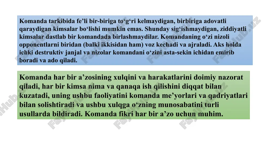 h jarayoni singari xizmatchilar bilan mulohaza qilish bilan birga o‘tkazish kerak. tayyorgarlik va qaror qabul qilish jarayonini 5 bosqichga ajratish mumkin: ishlab chiqarish jarayoni yoki faoliyatning boshqa turlarini sistematik ravishda tahlil qilish va muammolarni keltirib chiqarayotgan ziddiyatlar va nomunosibliklarni o‘z vaqtida aniqlash; tahlil va bashorat qilish uchun qo‘shimcha ma’lumotlar yig‘ish; ehtimol variantlarni ishlab chiqish; yechimning alohida variantlarini amalga oshirganda kutiladigan samaradorlikni aniqlash; yechimning eng yaxshi variantini tanlash. image1.jpeg image2.png image3.png image4.jpeg image5.jpeg image6.png image7.svg /docprops/thumbnail.jpeg